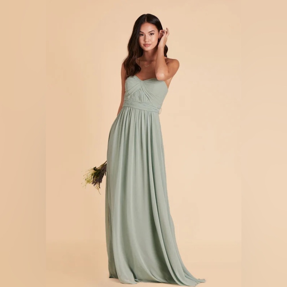 Birdy grey grace convertible sage maxi chiffon bridesmaid dress